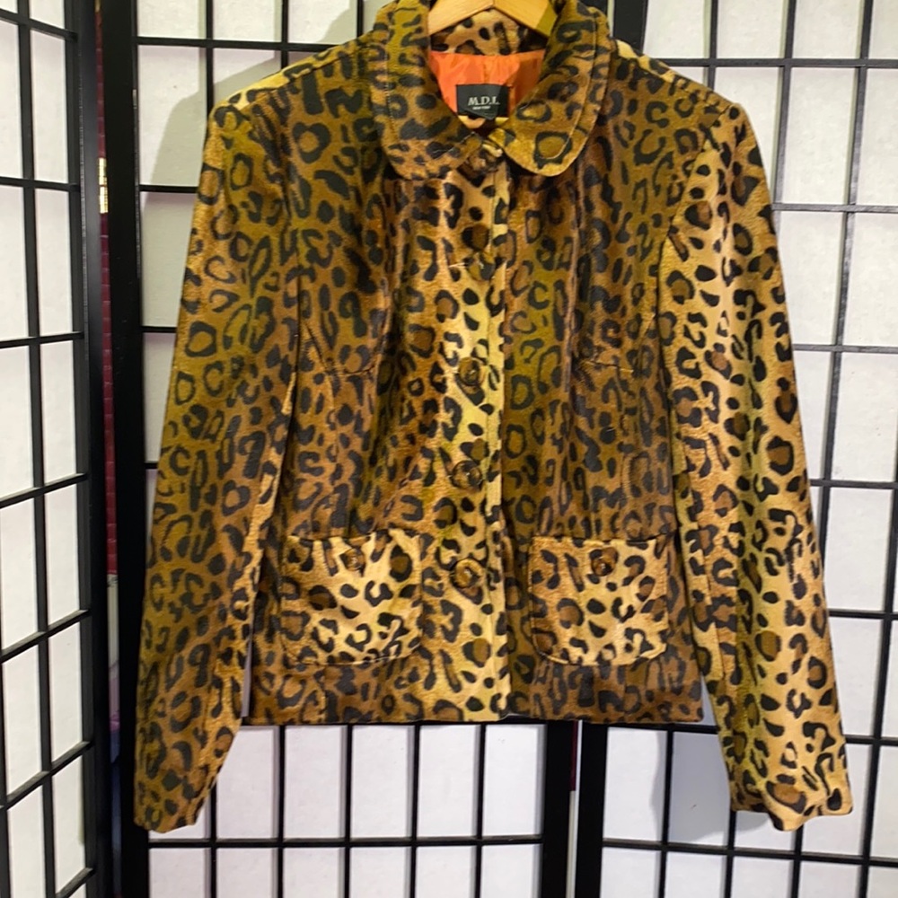 M.D.L. Animal Print Blazer Size 10